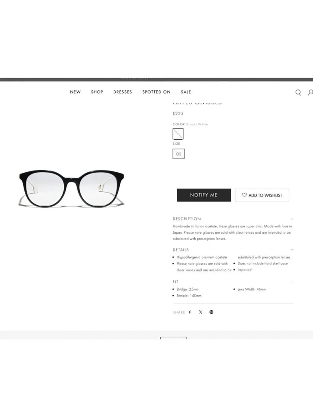 Alice + Olivia Hayes Dark Brown Tortoise Glasses